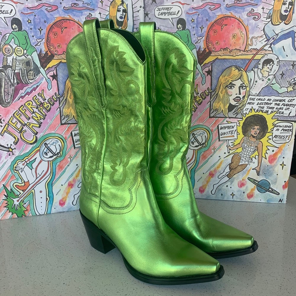 Sold Out Jeffrey Campbell Dagget in Metallic Green